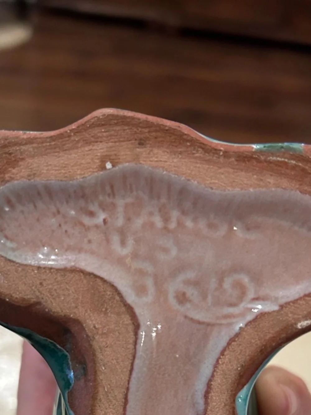 Vintage “Terra Rose” Lily Model #3619 Ceramic Vase in Pink and Aqua
